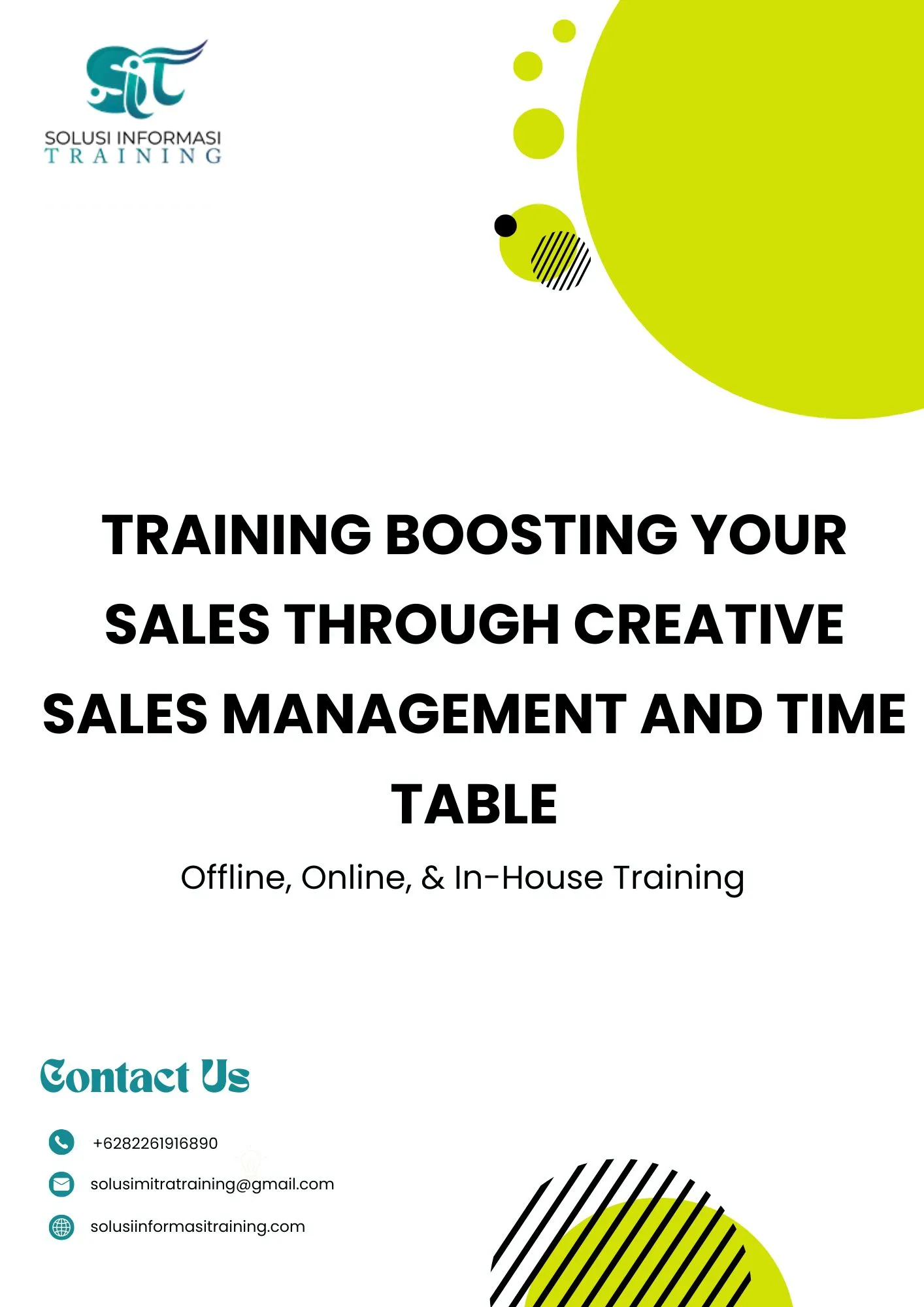 pelatihan BOOSTING YOUR SALES THROUGH CREATIVE SALES MANAGEMENT AND TIME TABLE di jakarta